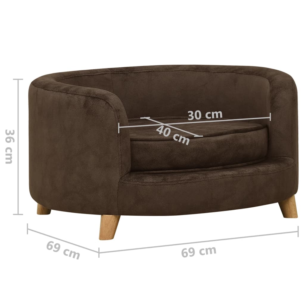 Hundesofa Braun 69x69x36 cm Plüsch