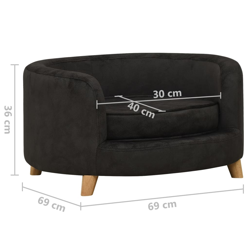 Hundesofa Schwarz 69x69x36 cm Plüsch