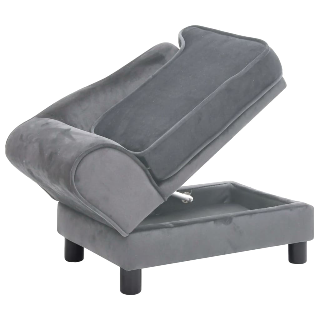 Hundesofa Grau 57x34x36 cm Plüsch