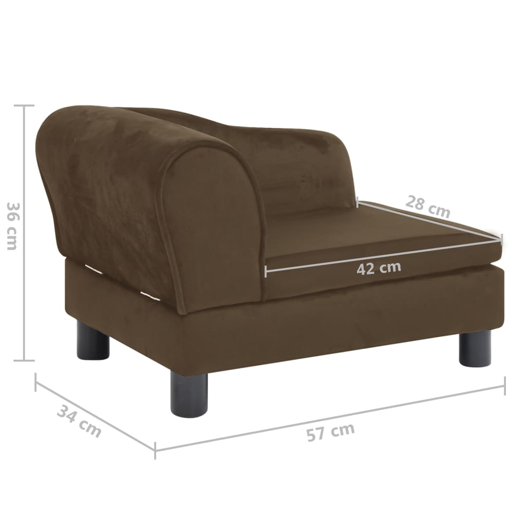 Hundesofa Braun 57x34x36 cm Plüsch