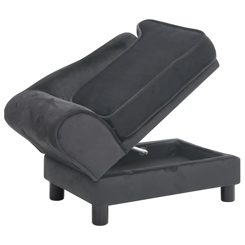 Hundesofa Dunkelgrau 57x34x36 cm Plüsch