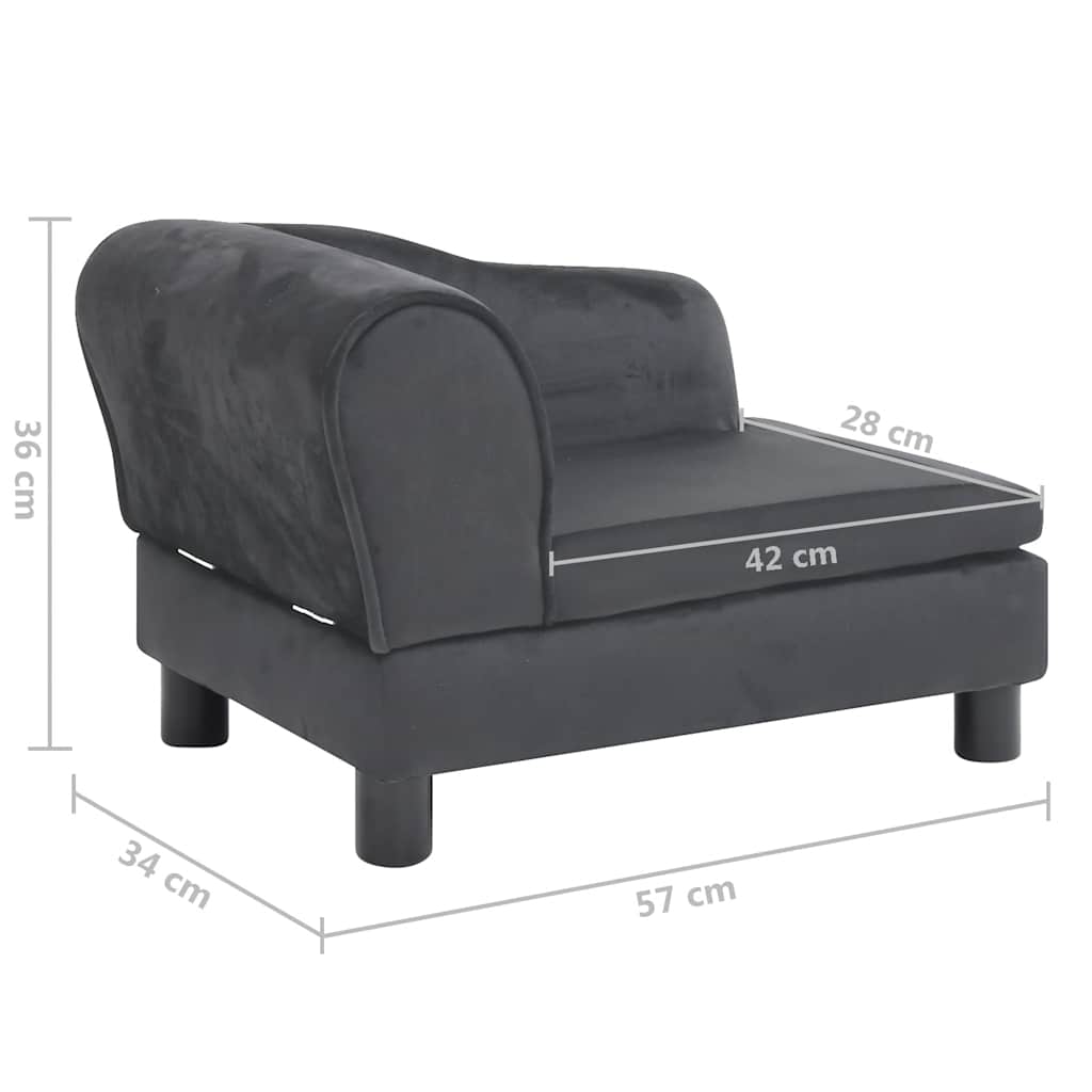 Hundesofa Dunkelgrau 57x34x36 cm Plüsch
