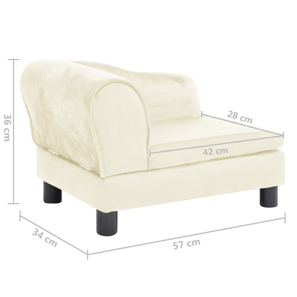 Hundesofa Creme 57x34x36 cm Plüsch