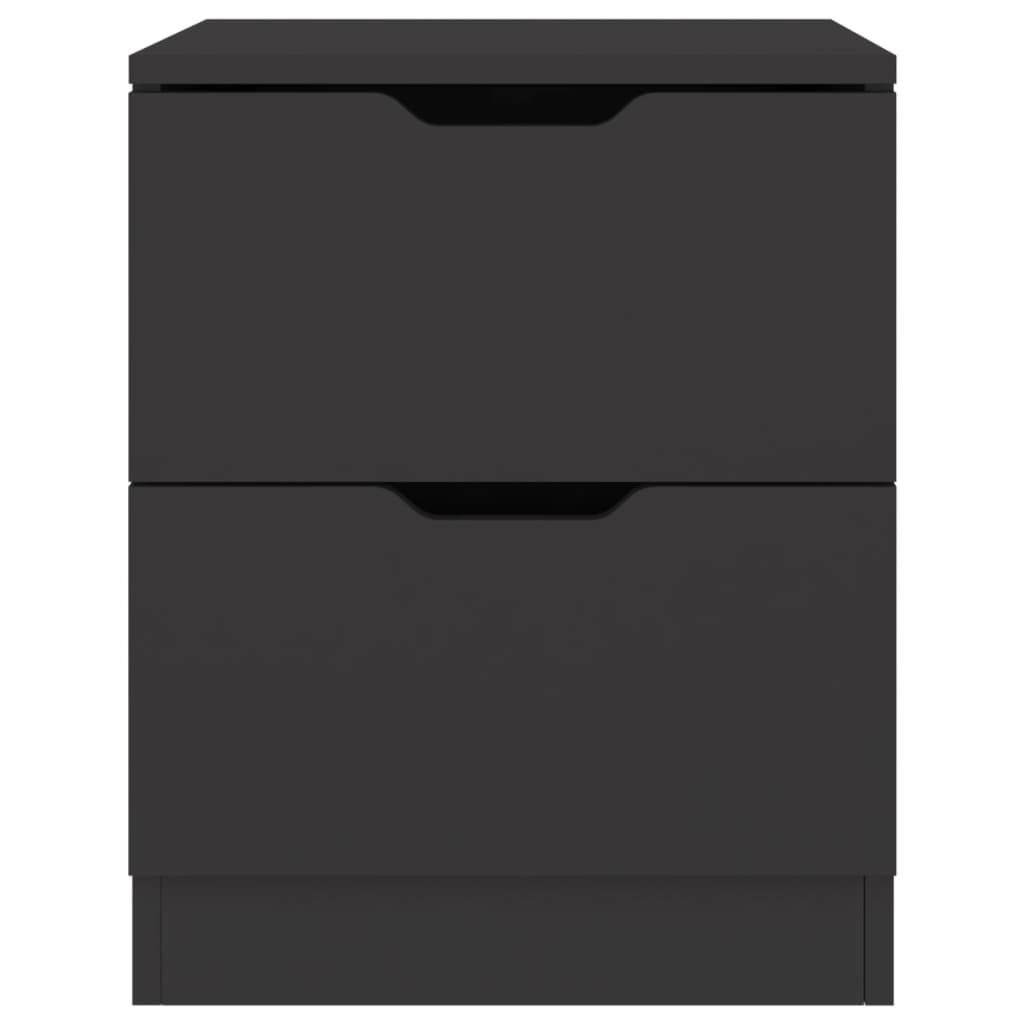 Tables de chevet, lot de 2, aggloméré noir, 40 x 40 x 50 cm