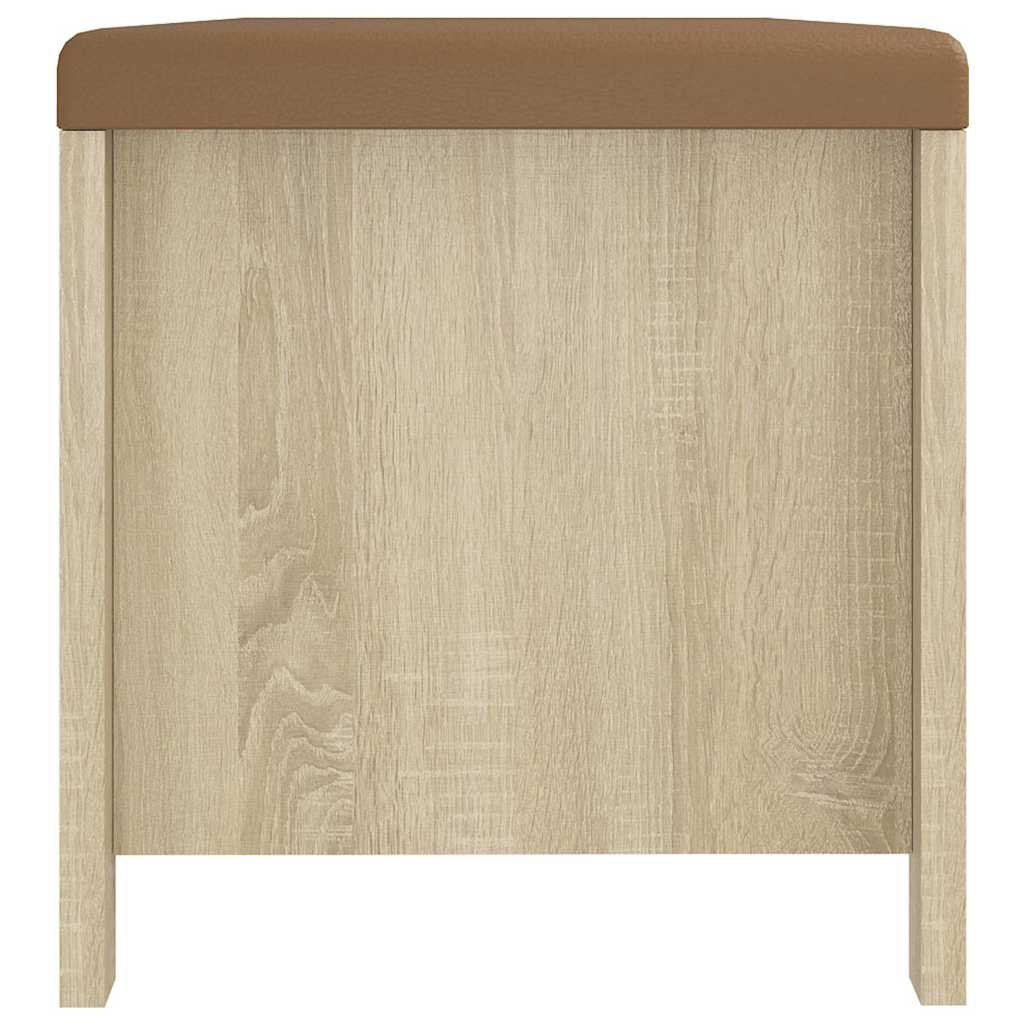 Sitzbank mit Stauraum und Kissen Sonoma-Eiche 105x40x45 cm