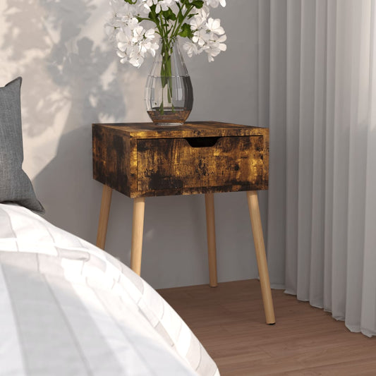Bedside table smoked oak 40x40x56 cm wood material