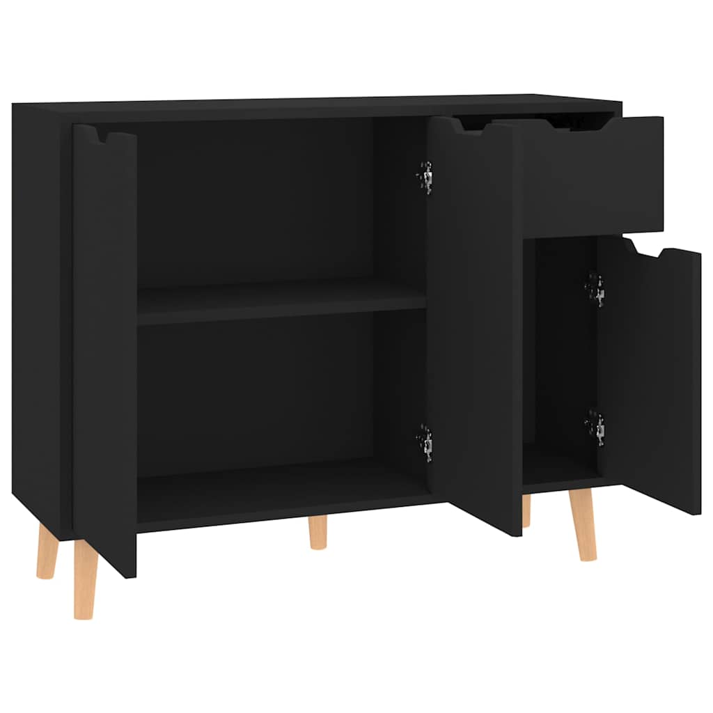 Sideboard Schwarz 90x30x72 cm Holzwerkstoff