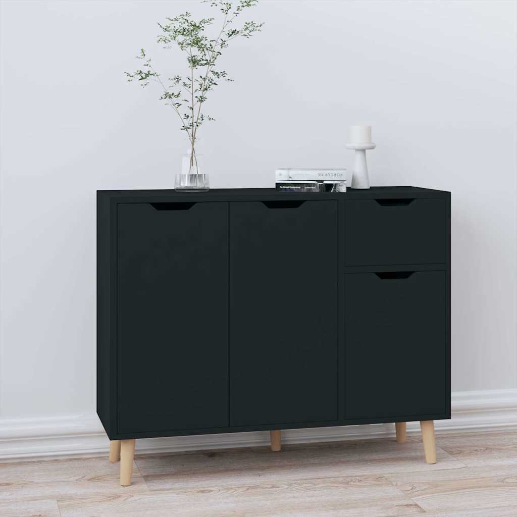 Sideboard Schwarz 90x30x72 cm Holzwerkstoff
