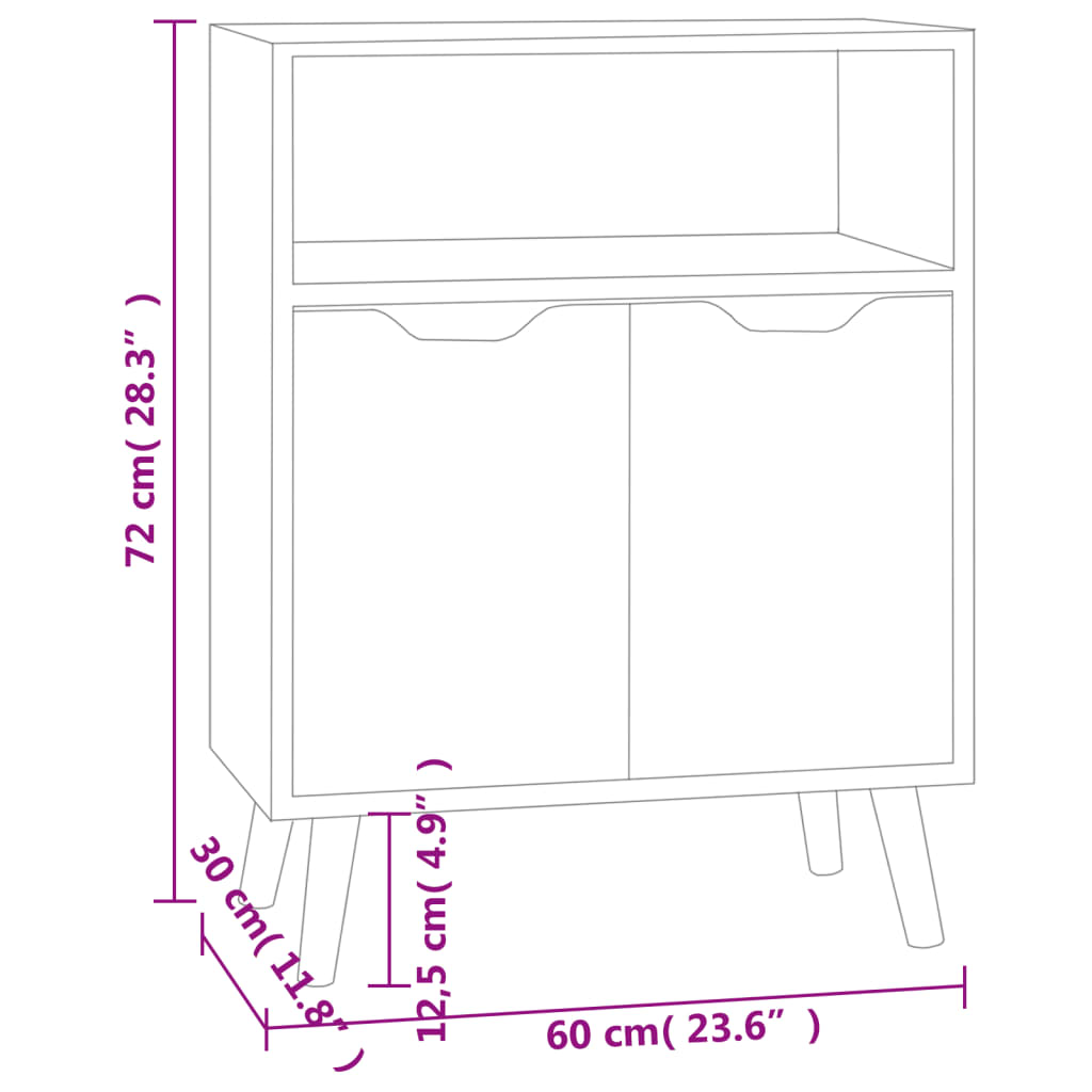 Sideboard Betongrau 60x30x72 cm Holzwerkstoff