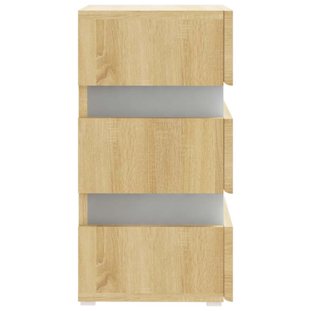 Table de chevet LED en chêne Sonoma 45x35x67 cm, matériau à base de bois