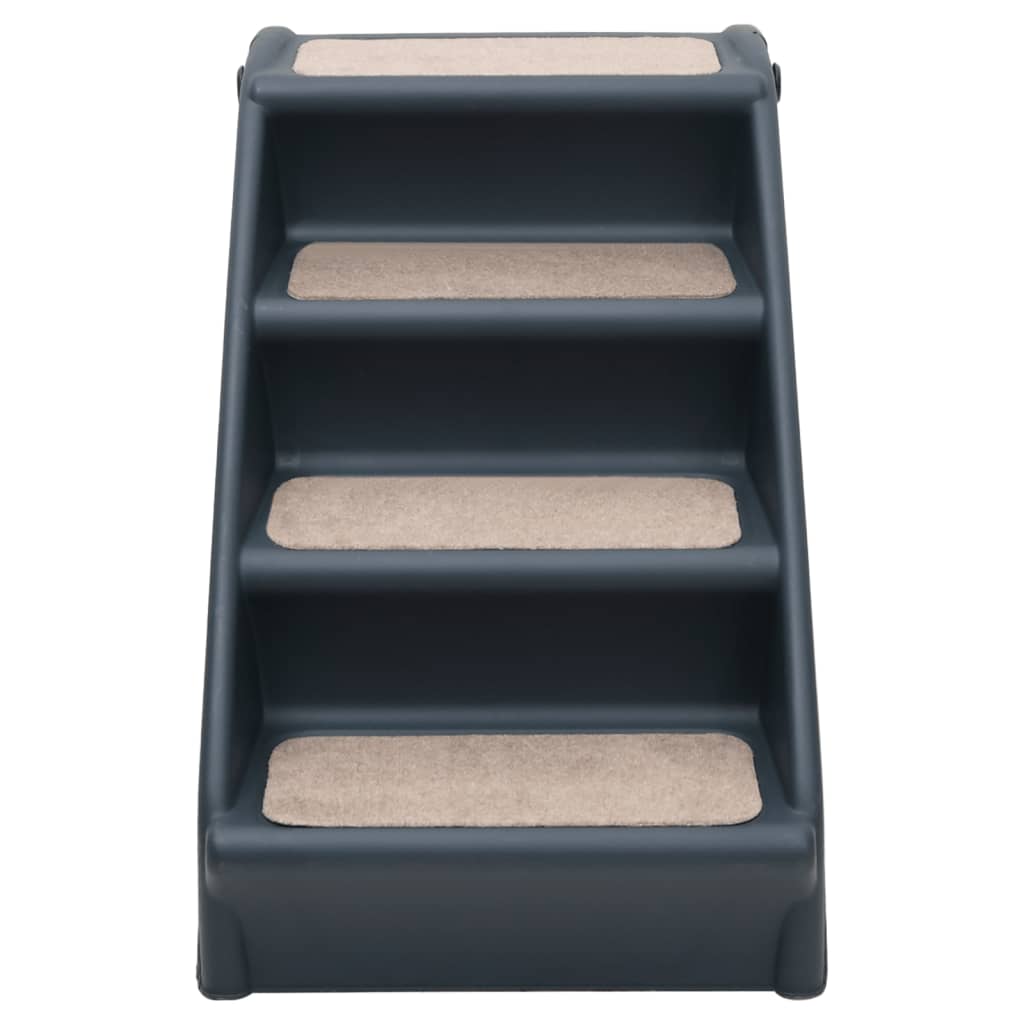 Dog stairs with 4 steps, foldable, dark grey