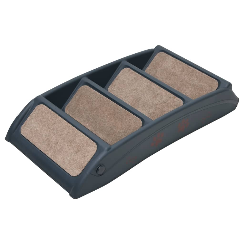Dog stairs with 4 steps, foldable, dark grey