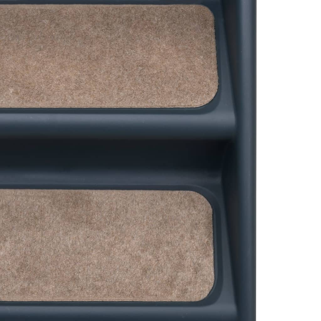 Dog stairs with 4 steps, foldable, dark grey