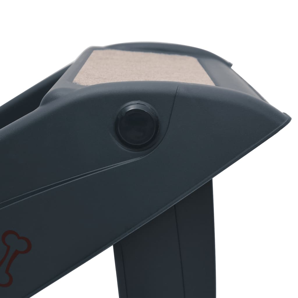 Dog stairs with 4 steps, foldable, dark grey