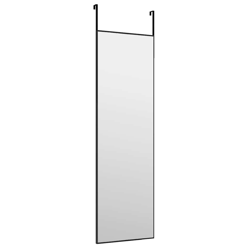 Türspiegel Schwarz 30x100 cm Glas und Aluminium