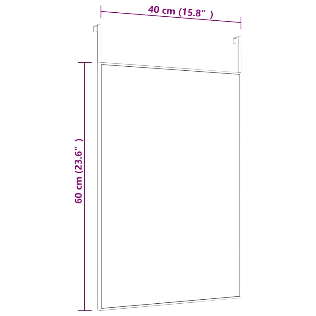 Türspiegel Schwarz 40x60 cm Glas und Aluminium