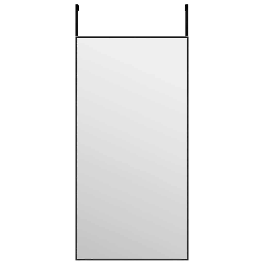 Türspiegel Schwarz 40x80 cm Glas und Aluminium