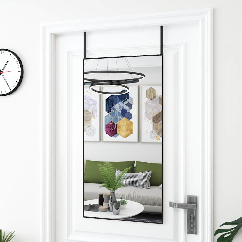 Türspiegel Schwarz 50x100 cm Glas und Aluminium