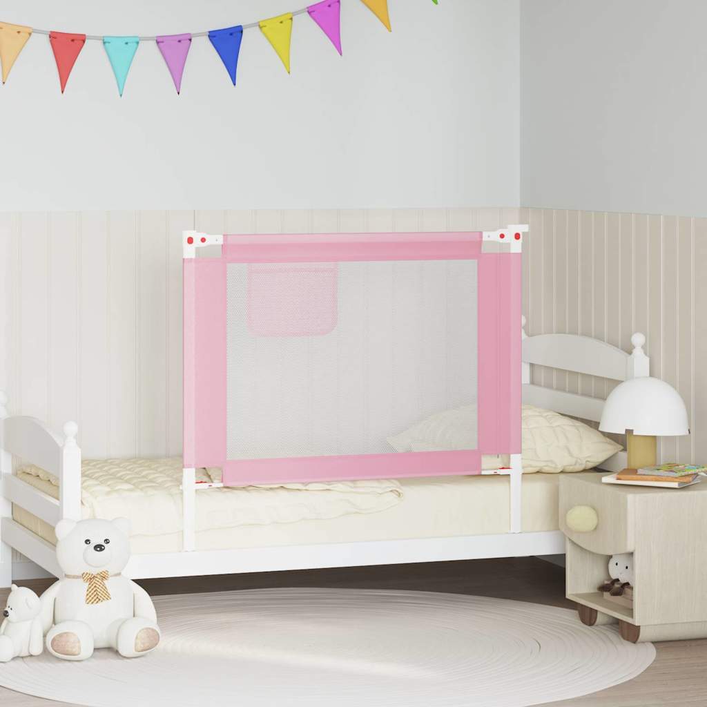 Kleinkind-Bettschutzgitter Rosa 100x25 cm Stoff