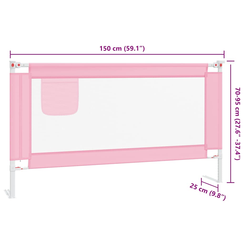 Kleinkind-Bettschutzgitter Rosa 150x25 cm Stoff