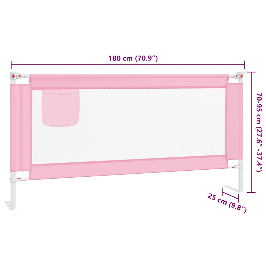 Kleinkind-Bettschutzgitter Rosa 180x25 cm Stoff