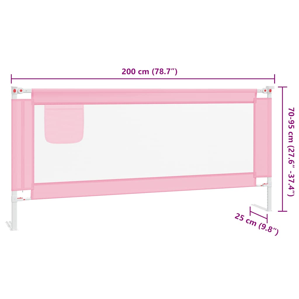 Kleinkind-Bettschutzgitter Rosa 200x25 cm Stoff