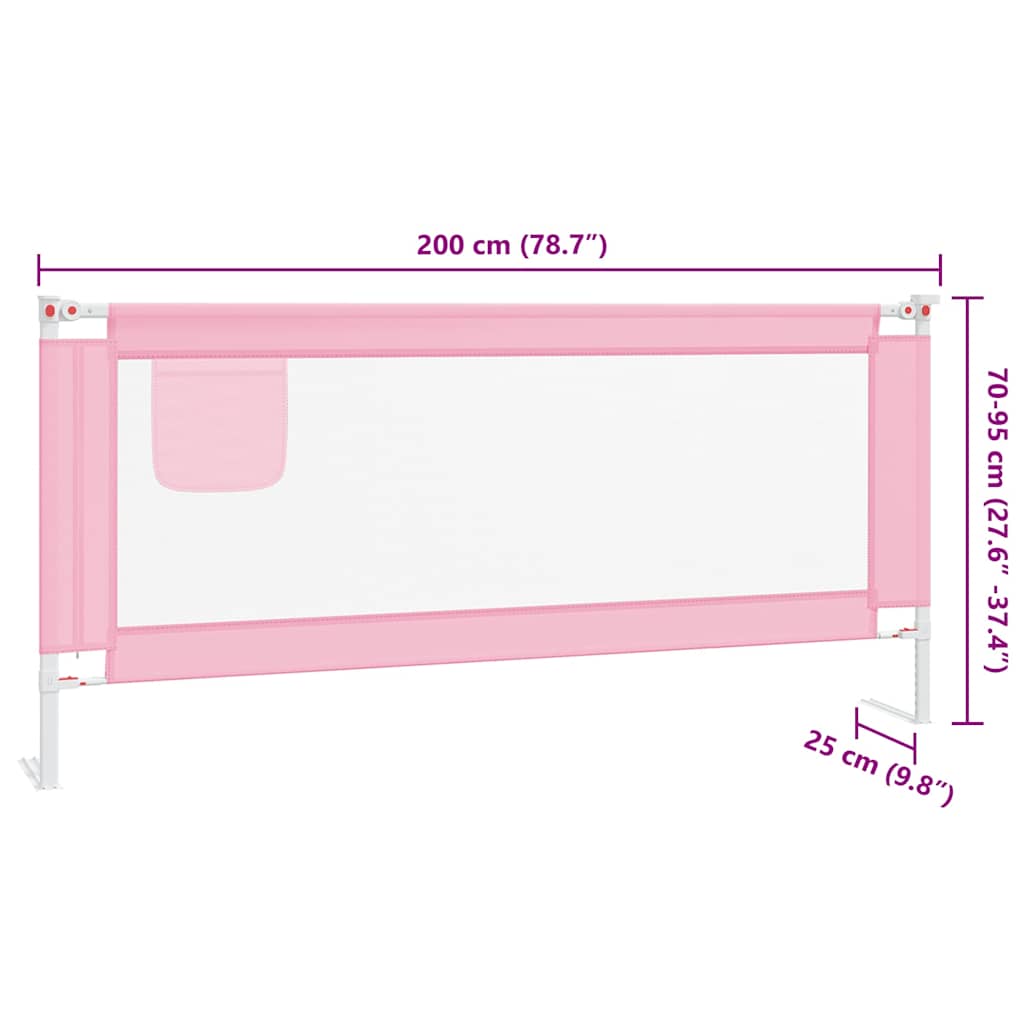 Kleinkind-Bettschutzgitter Rosa 200x25 cm Stoff