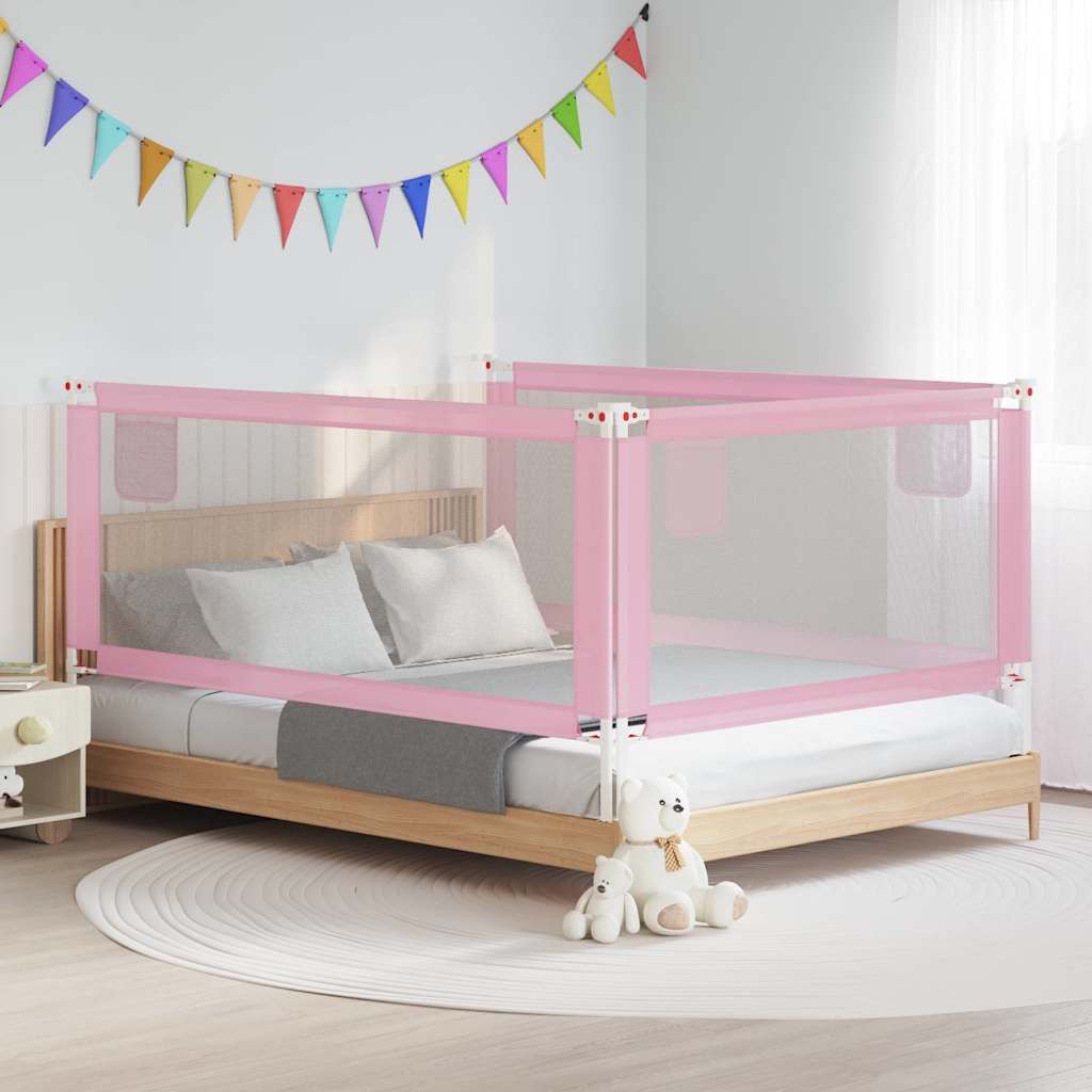 Kleinkind-Bettschutzgitter Rosa 200x25 cm Stoff