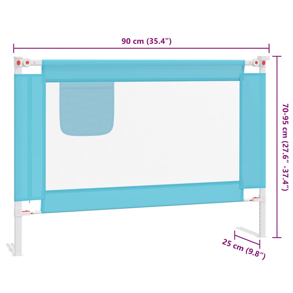 Kleinkind-Bettschutzgitter Blau 90x25 cm Stoff