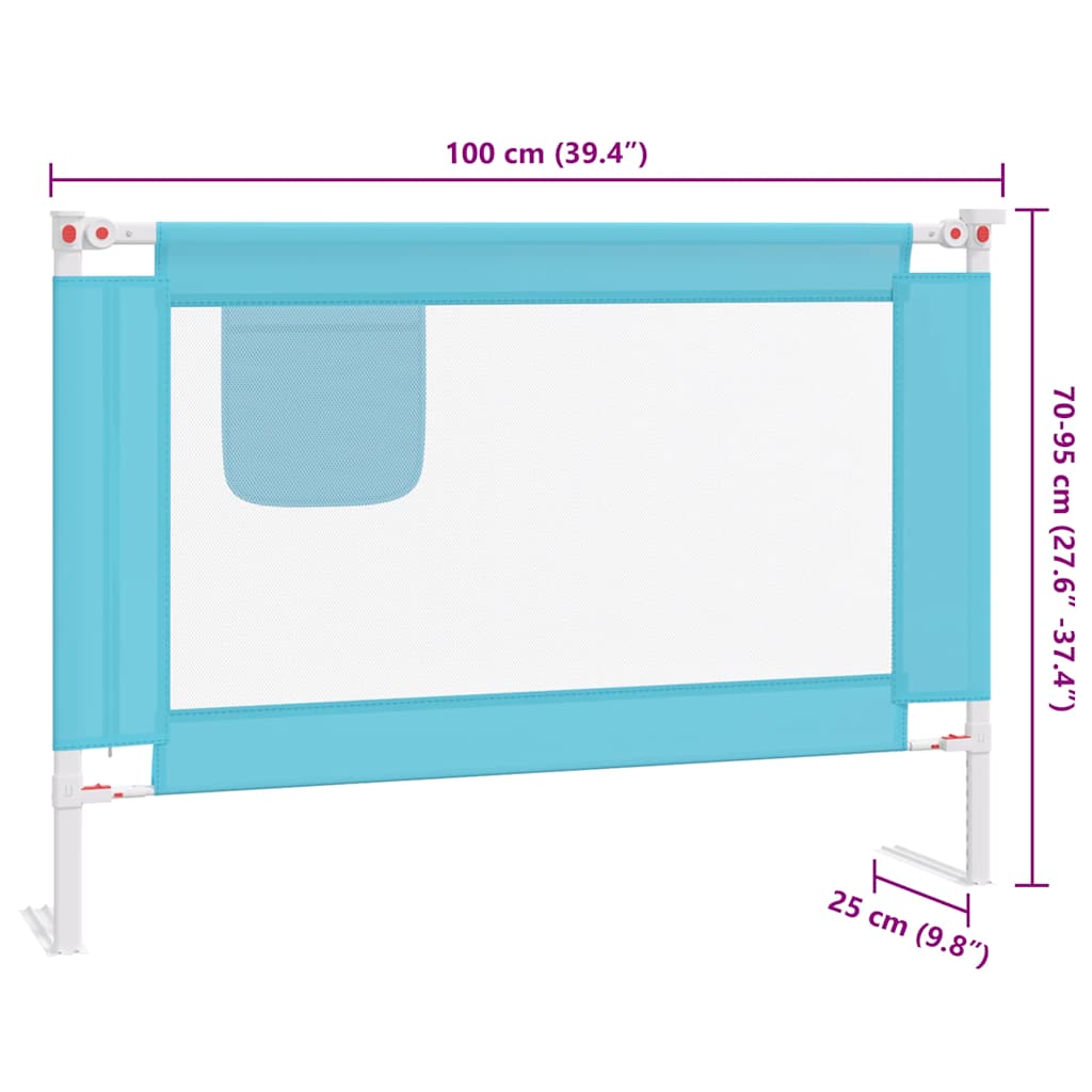 Kleinkind-Bettschutzgitter Blau 100x25 cm Stoff