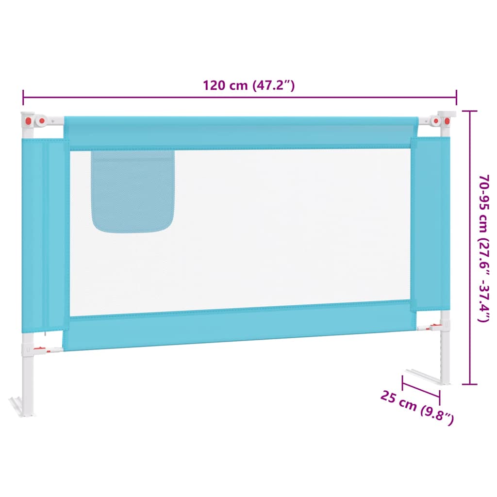 Kleinkind-Bettschutzgitter Blau 120x25 cm Stoff
