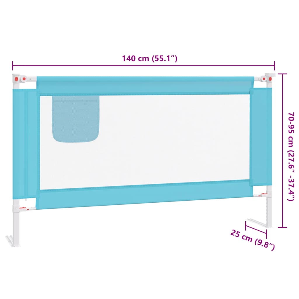 Kleinkind-Bettschutzgitter Blau 140x25 cm Stoff