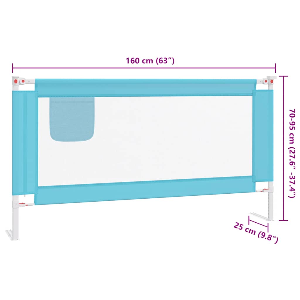 Kleinkind-Bettschutzgitter Blau 160x25 cm Stoff