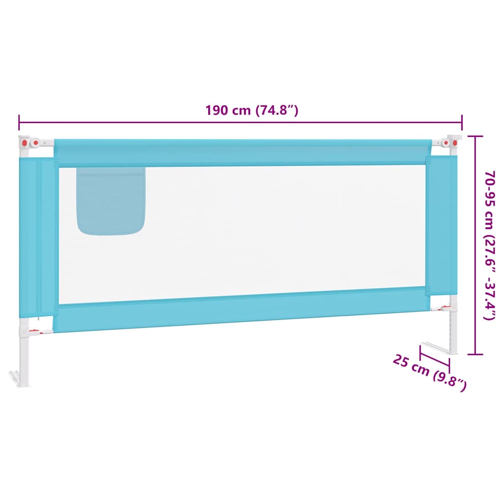 Kleinkind-Bettschutzgitter Blau 190x25 cm Stoff