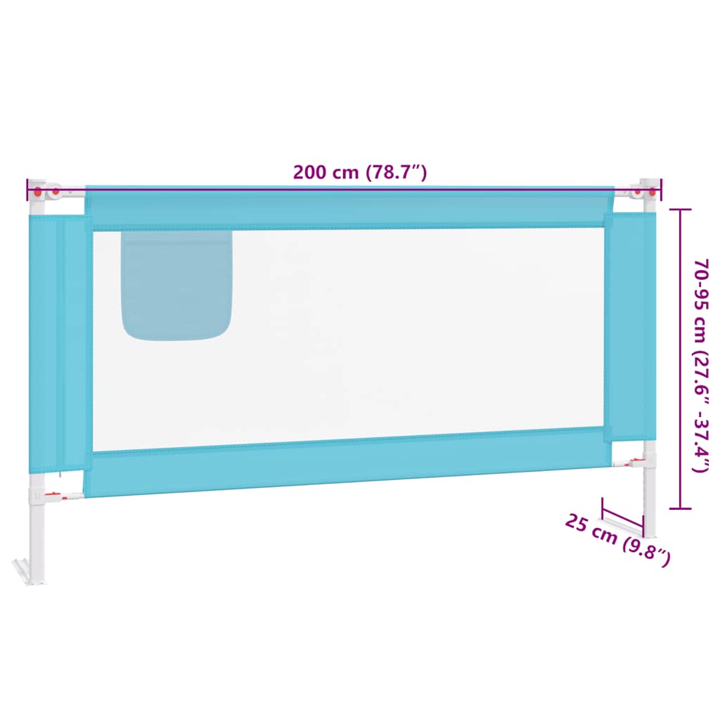 Kleinkind-Bettschutzgitter Blau 200x25 cm Stoff