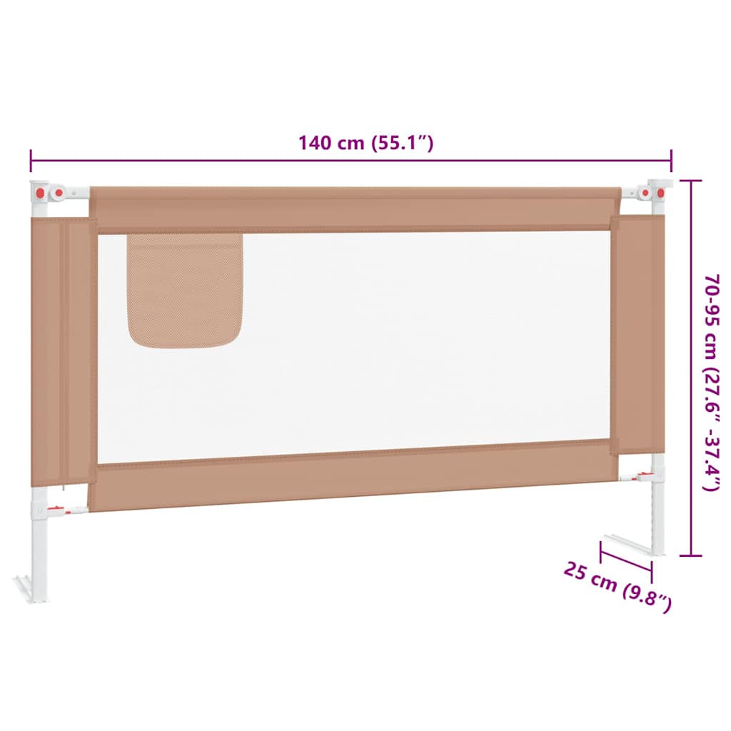 Kleinkind-Bettschutzgitter Taupe 140x25 cm Stoff