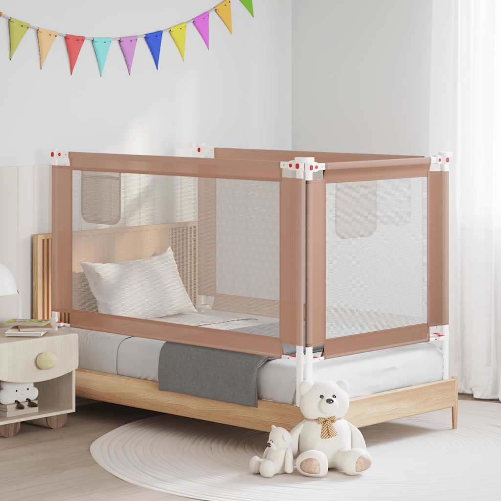 Kleinkind-Bettschutzgitter Taupe 150x25 cm Stoff