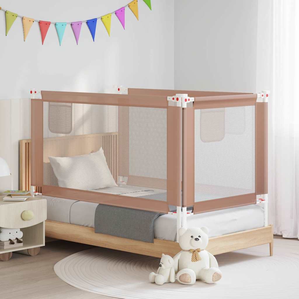 Kleinkind-Bettschutzgitter Taupe 150x25 cm Stoff