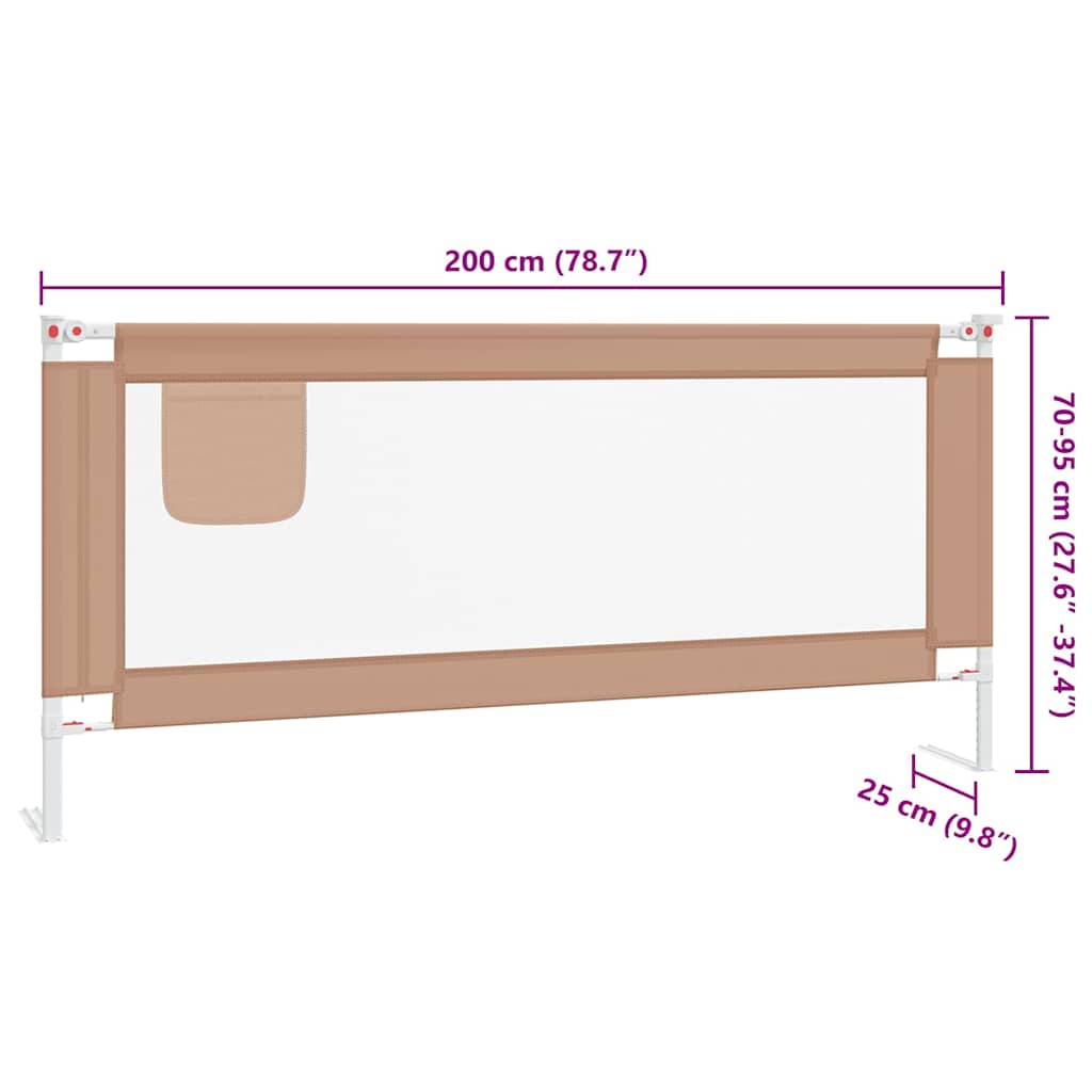 Kleinkind-Bettschutzgitter Taupe 200x25 cm Stoff