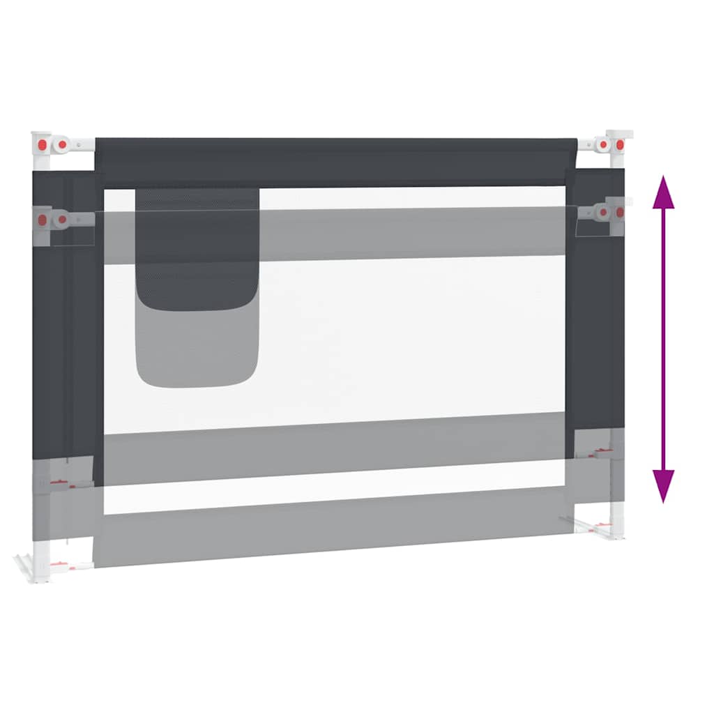 Kleinkind-Bettschutzgitter Dunkelgrau 100x25 cm Stoff