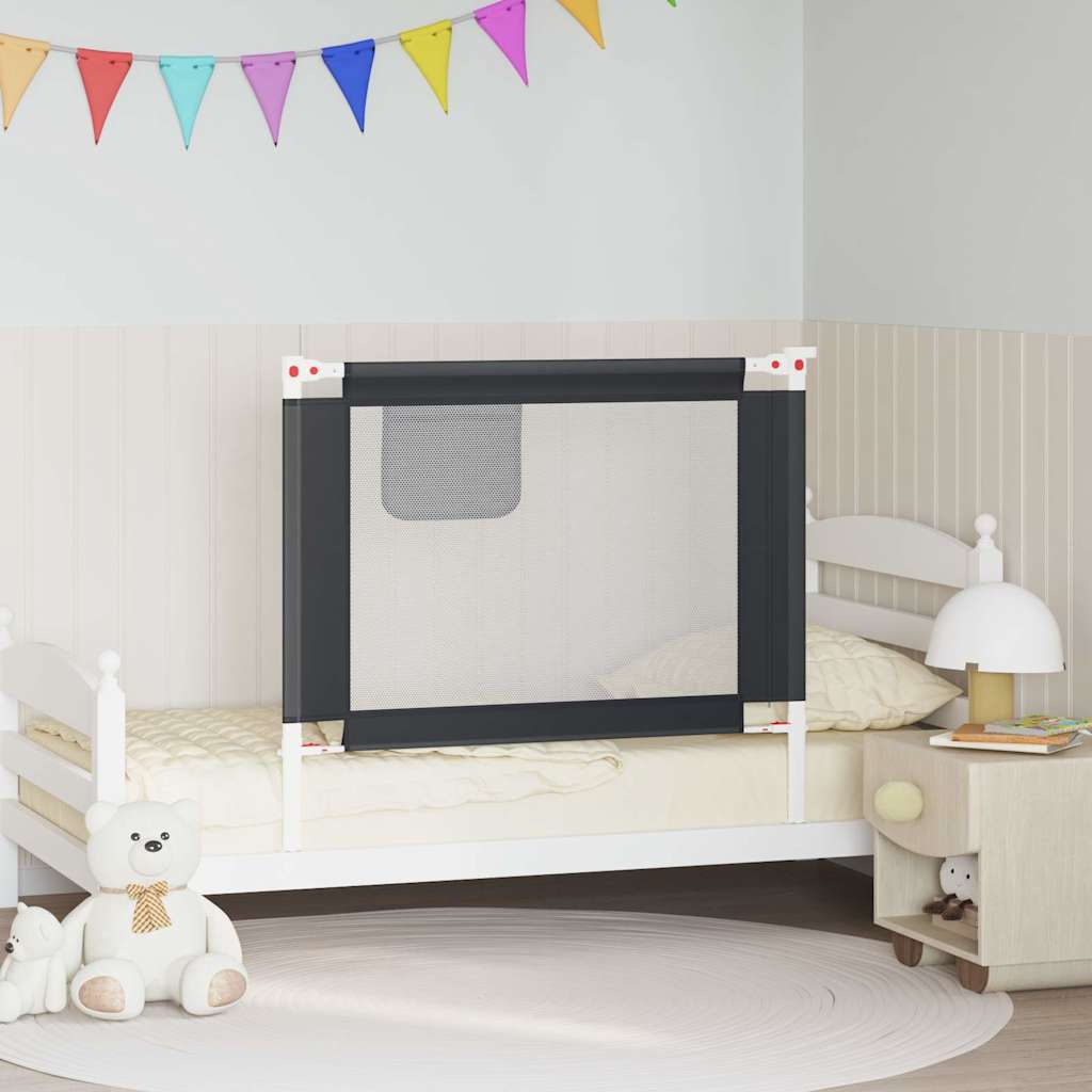 Kleinkind-Bettschutzgitter Dunkelgrau 100x25 cm Stoff