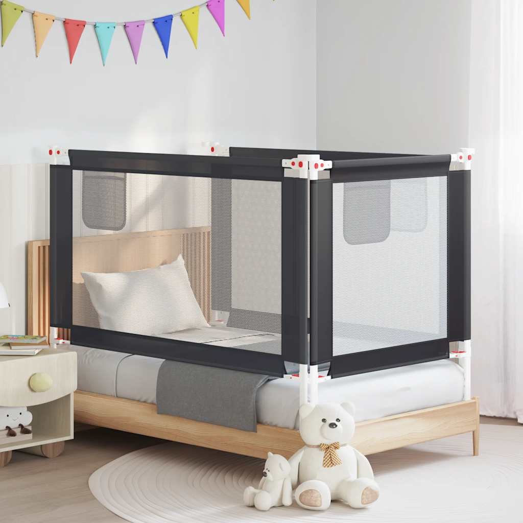 Kleinkind-Bettschutzgitter Dunkelgrau 140x25 cm Stoff