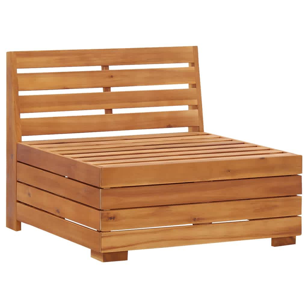 Canapé de jardin 2 places avec coussins en bois d'acacia massif