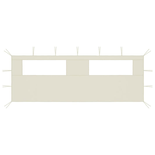 Pavillon-Seitenwand mit Fenstern 6x2 m Creme