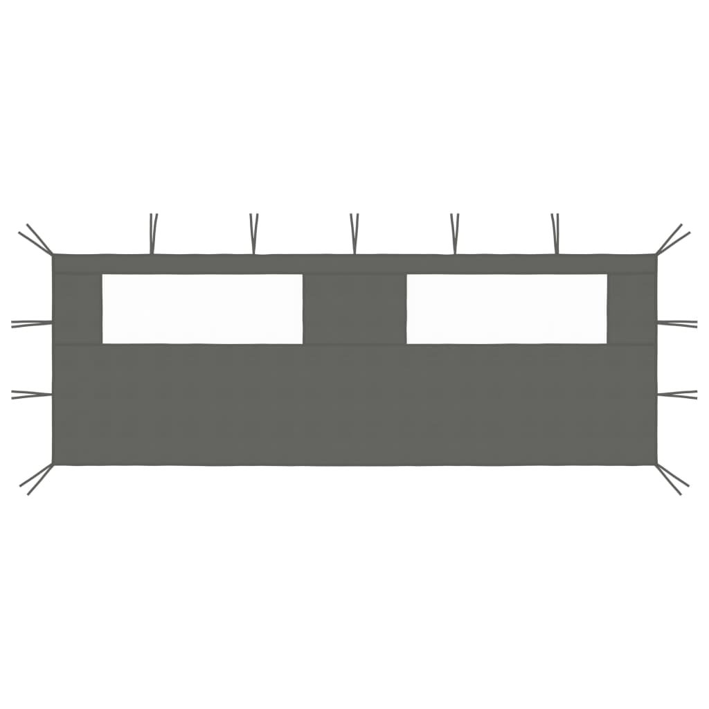 Pavillon-Seitenwand mit Fenstern 6x2 m Anthrazit
