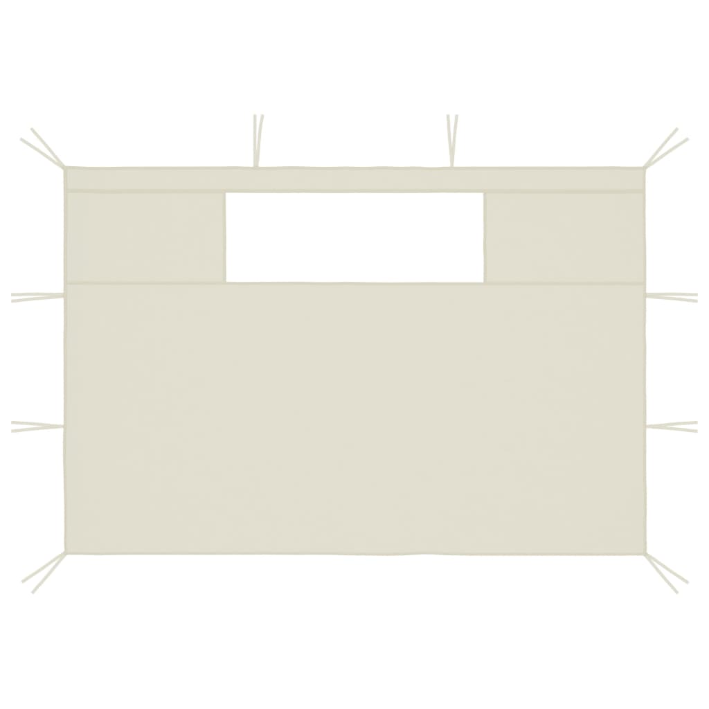 Pavillon-Seitenwände mit Fenstern 2 Stk. Creme