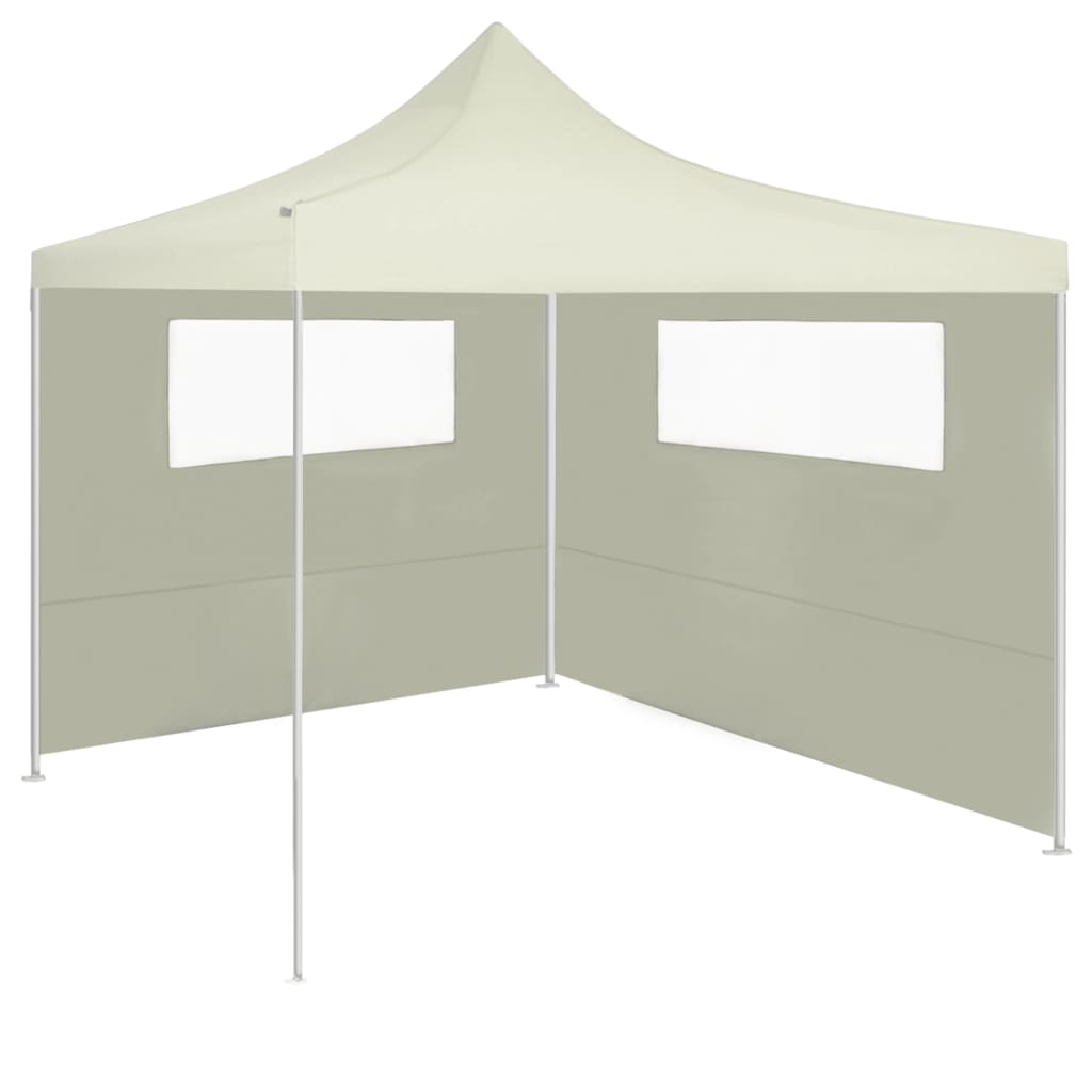 Pavillon-Seitenwände mit Fenstern 2 Stk. Creme