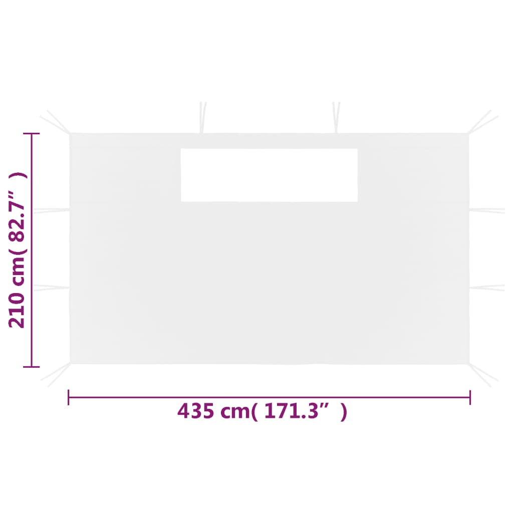 Pavillon-Seitenwände mit Fenstern 2 Stk. Weiß