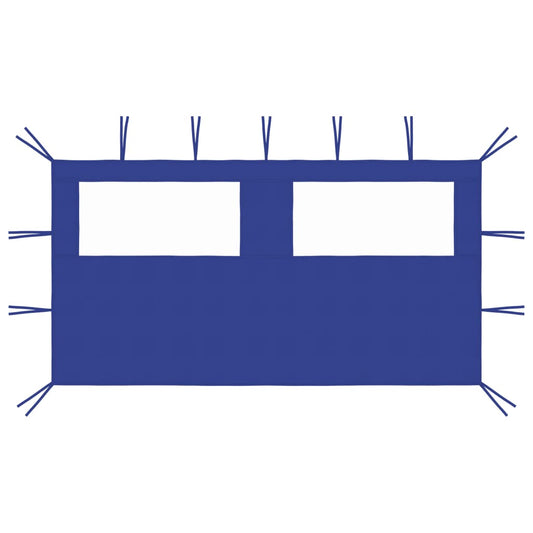 Pavillon-Seitenwand mit Fenstern 4x2 m Blau