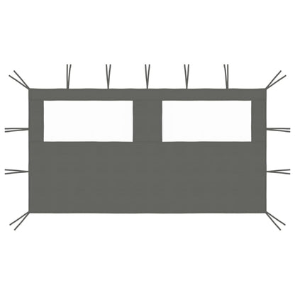 Pavillon-Seitenwand mit Fenstern 4x2 m Anthrazit